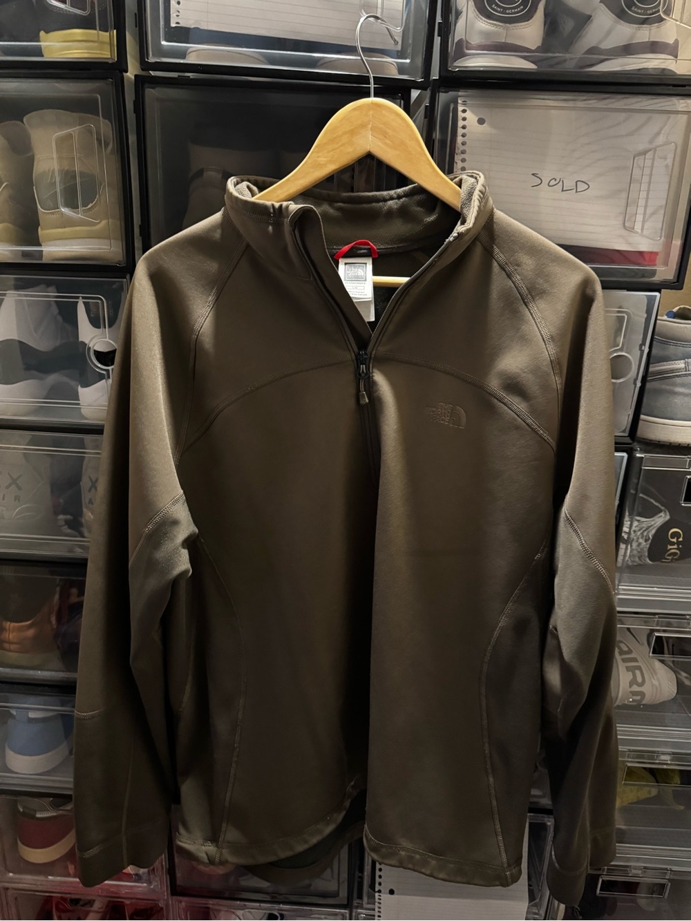 The North Face Olive Green Half-Zip Performance Jacket